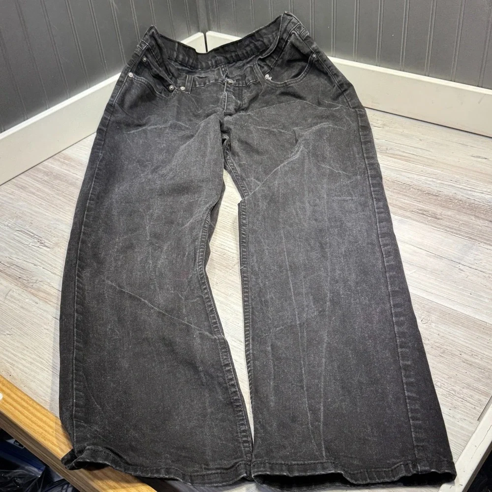 Levi's Denim 559 Black Relaxed Straight‎ Jeans Mens 38x32 (36x30.5)
